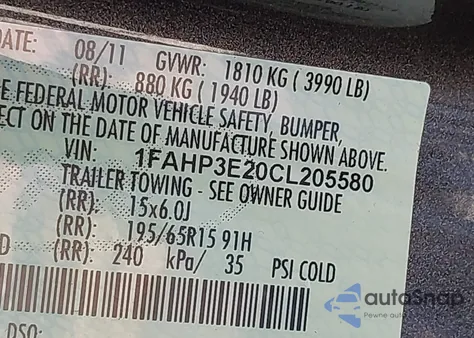 2012 Ford Focus S from USA, damaged, VIN 1FAHP3E20CL205580
